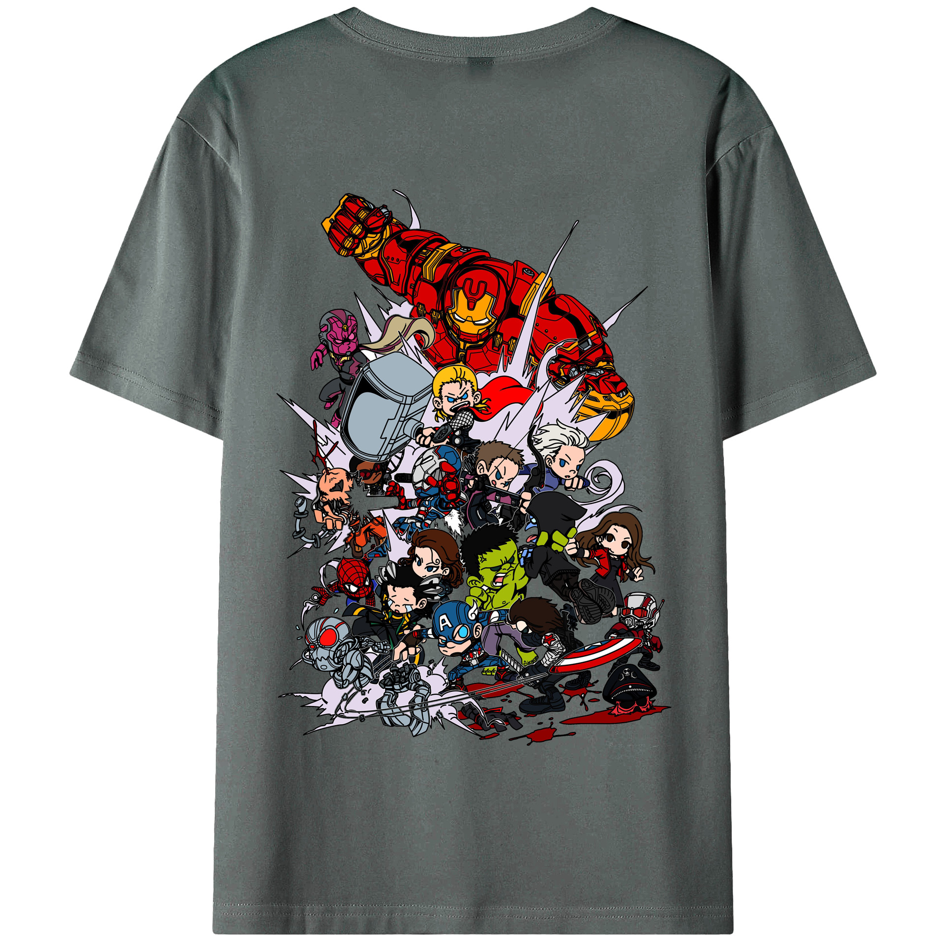 （画像用） アベンジャーズ The Avengers 綿100％半袖Tシャツ（背面プリント）